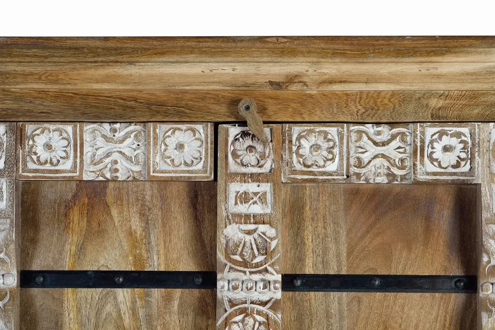 Armoires - Armoire 2 portes en manguier avec étagères intérieures - GINER Y COLOMER