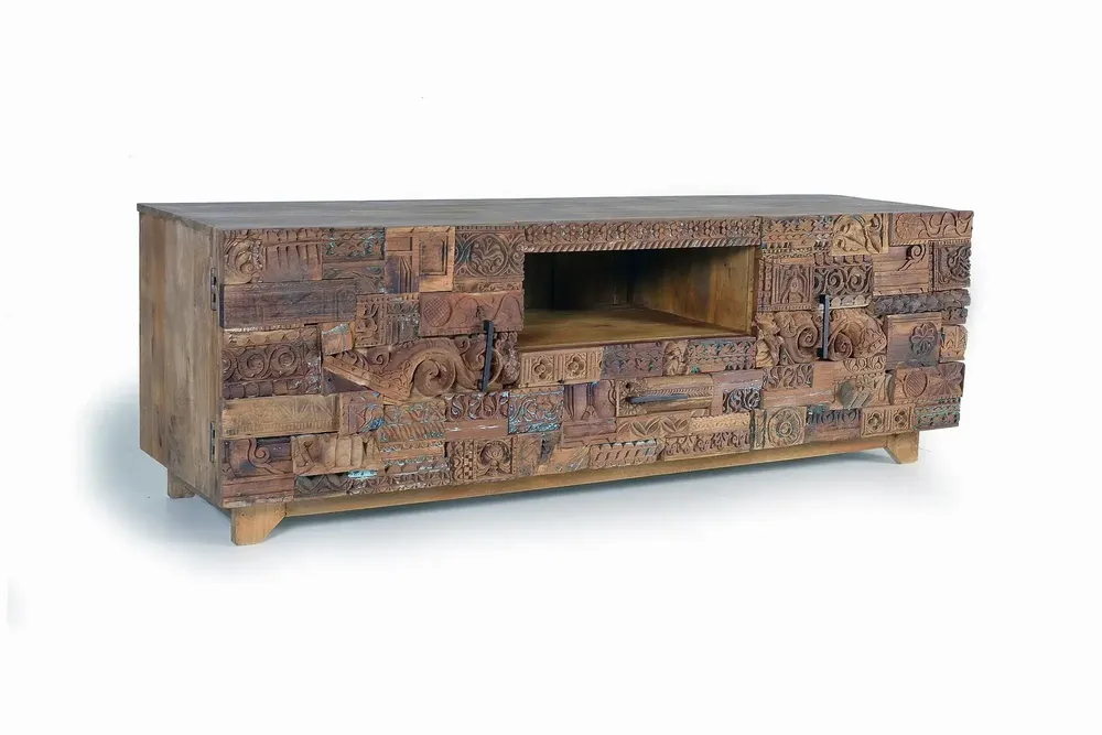 TV stands - Reclaimed Mango Wood TV Stand - GINER Y COLOMER