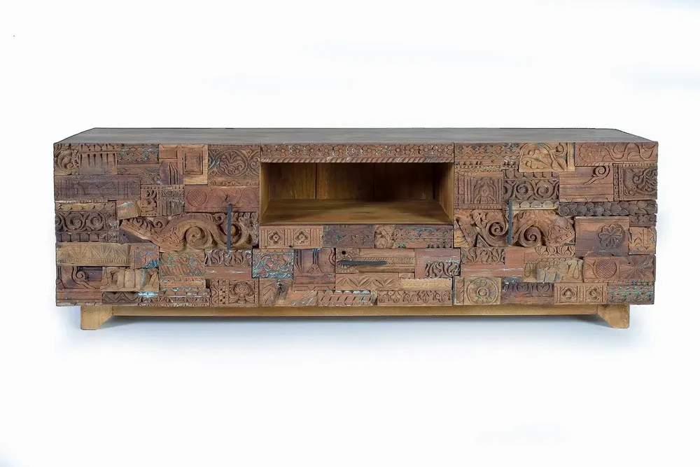 TV stands - Reclaimed Mango Wood TV Stand - GINER Y COLOMER