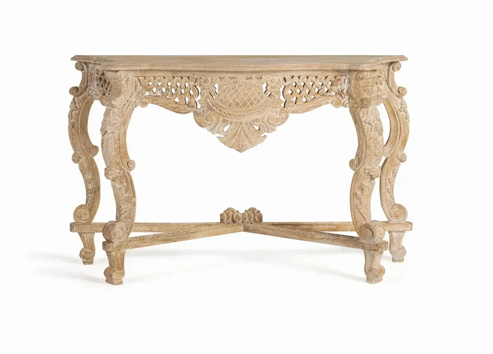 Console table - Console in aged white mango wood - GINER Y COLOMER