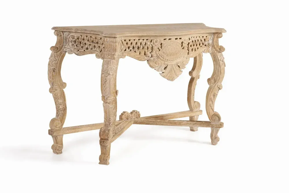 Console table - Console in aged white mango wood - GINER Y COLOMER
