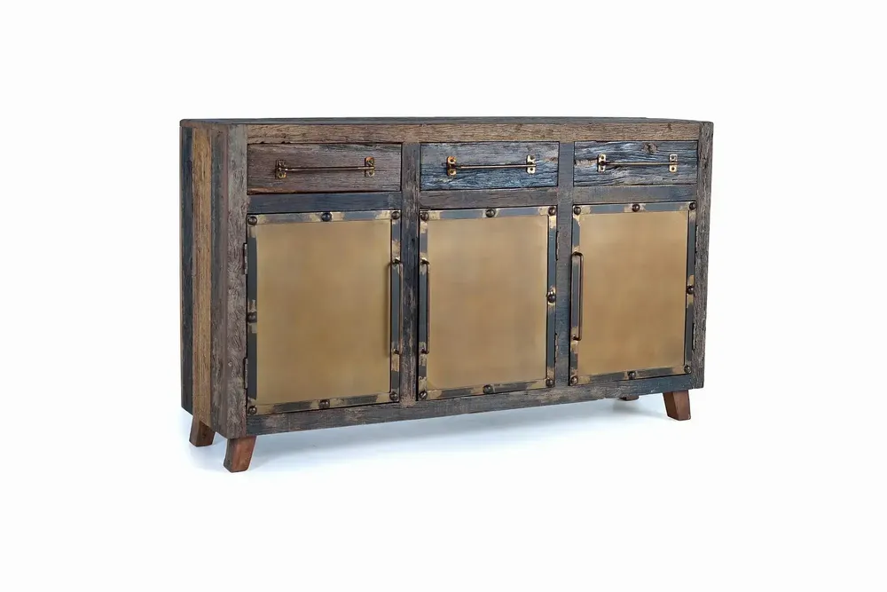 Sideboards - Reclaimed wood and metal sideboard - GINER Y COLOMER