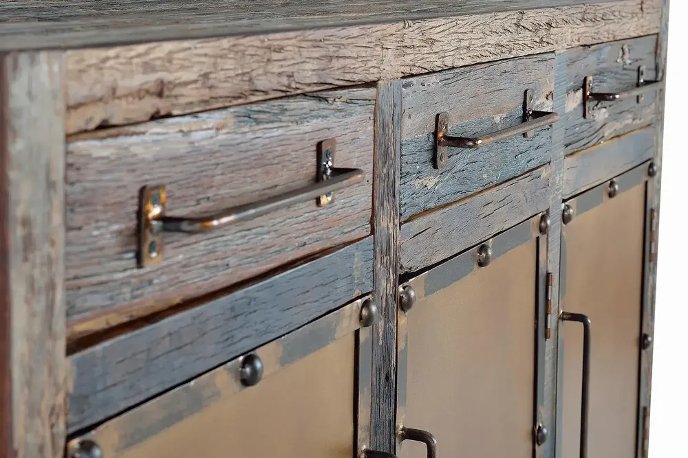 Sideboards - Reclaimed wood and metal sideboard - GINER Y COLOMER