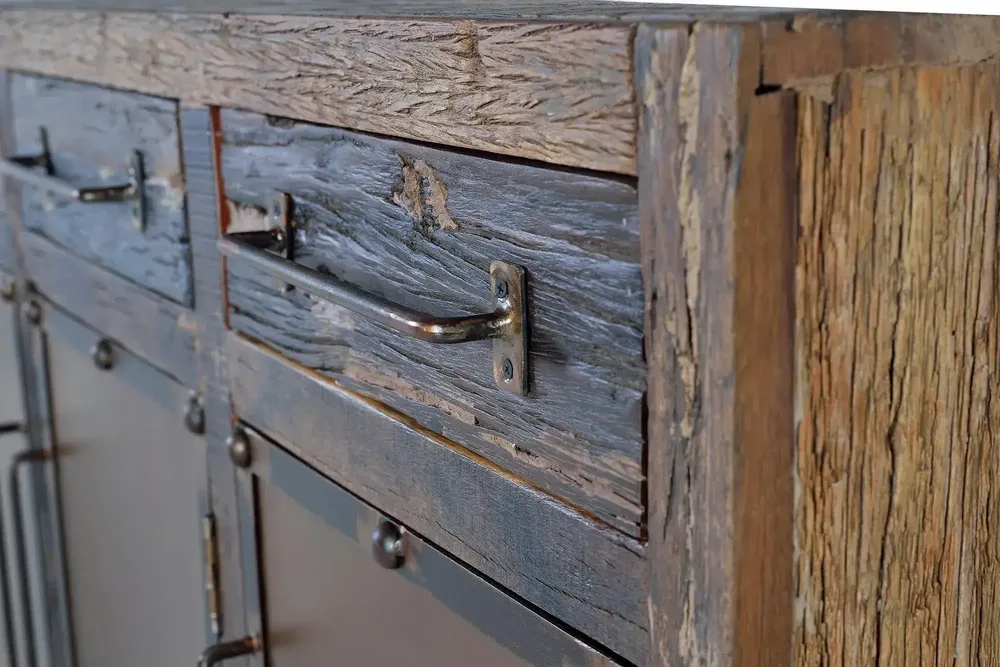 Sideboards - Reclaimed wood and metal sideboard - GINER Y COLOMER