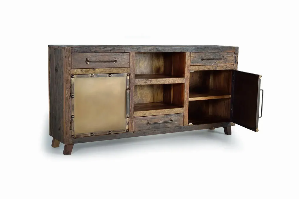 Sideboards - Reclaimed wood and metal sideboard - GINER Y COLOMER