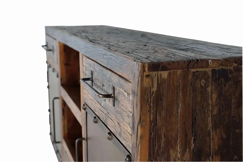 Sideboards - Reclaimed wood and metal sideboard - GINER Y COLOMER