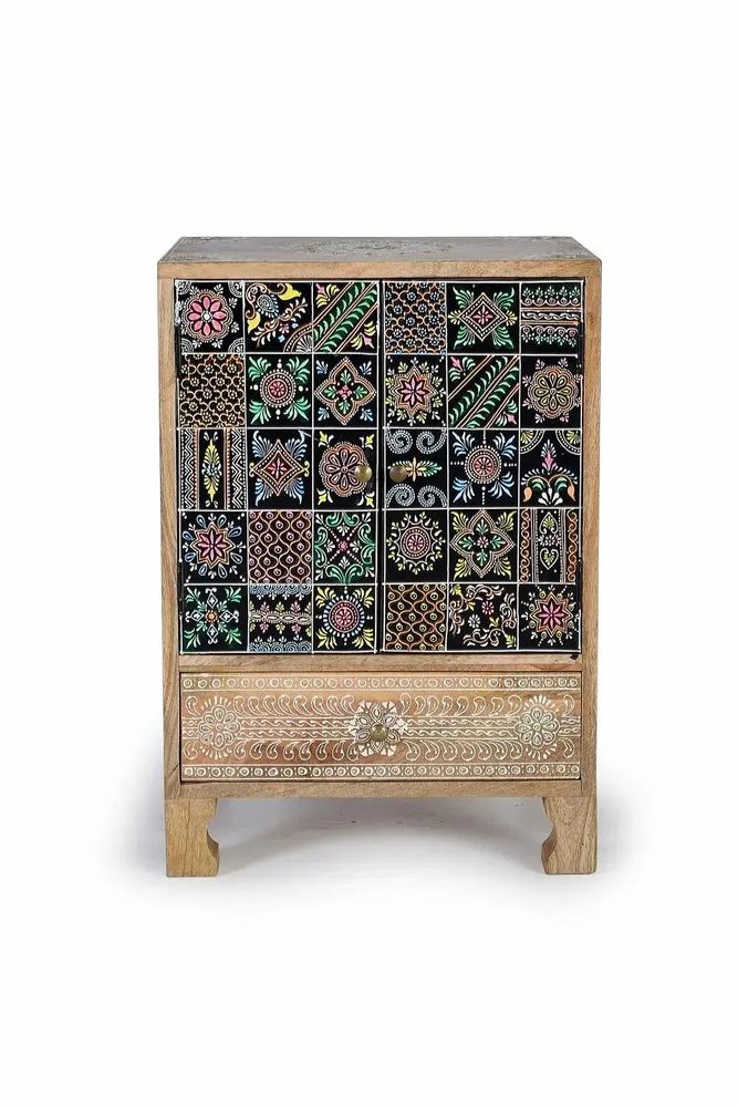 Chests of drawers - Mango wood and hand painted telephone cabinet - GINER Y COLOMER