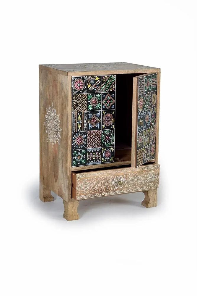 Chests of drawers - Mango wood and hand painted telephone cabinet - GINER Y COLOMER