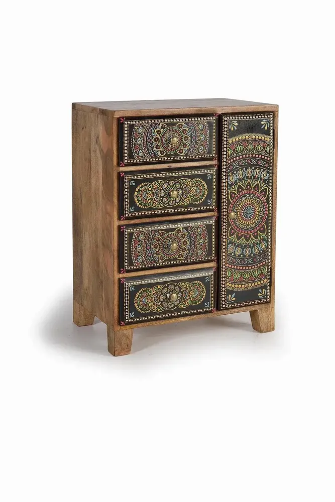 Chests of drawers - Mango wood and hand painted telephone cabinet - GINER Y COLOMER