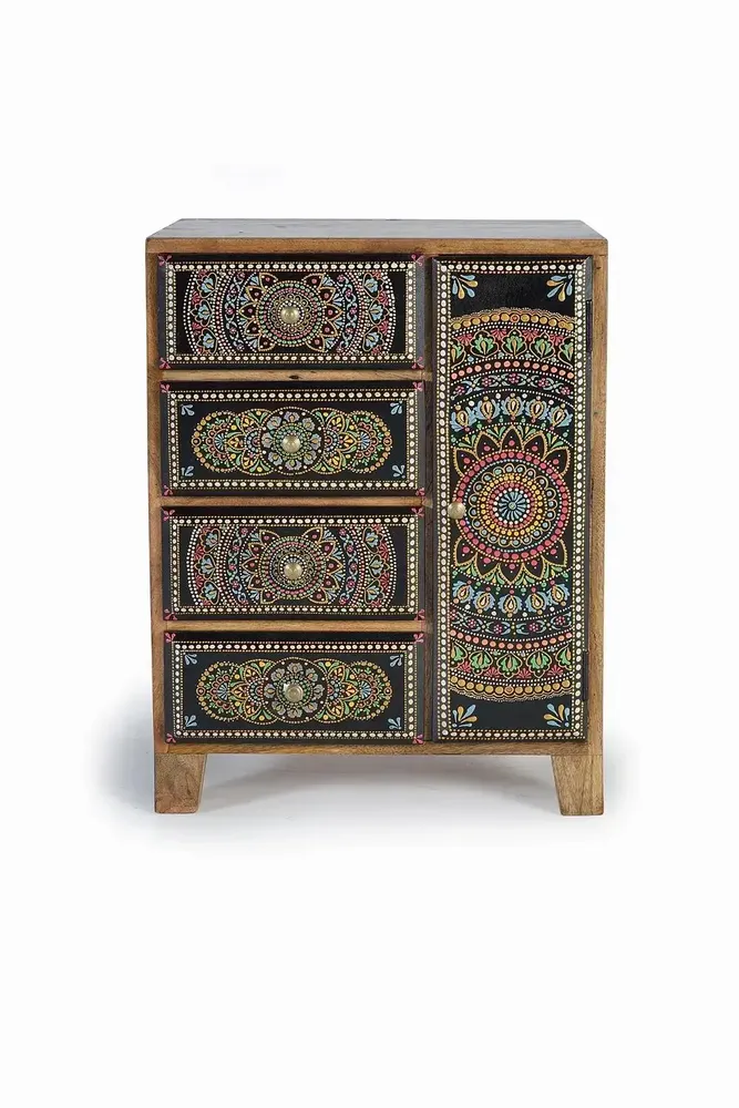 Chests of drawers - Mango wood and hand painted telephone cabinet - GINER Y COLOMER