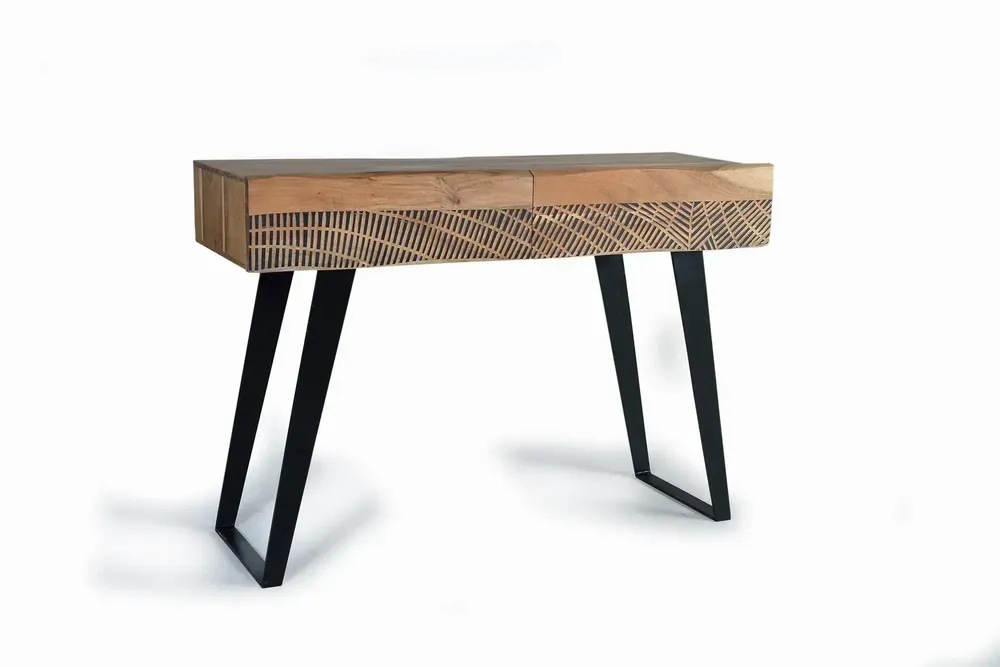 Console table - Acacia wood and metal console - GINER Y COLOMER