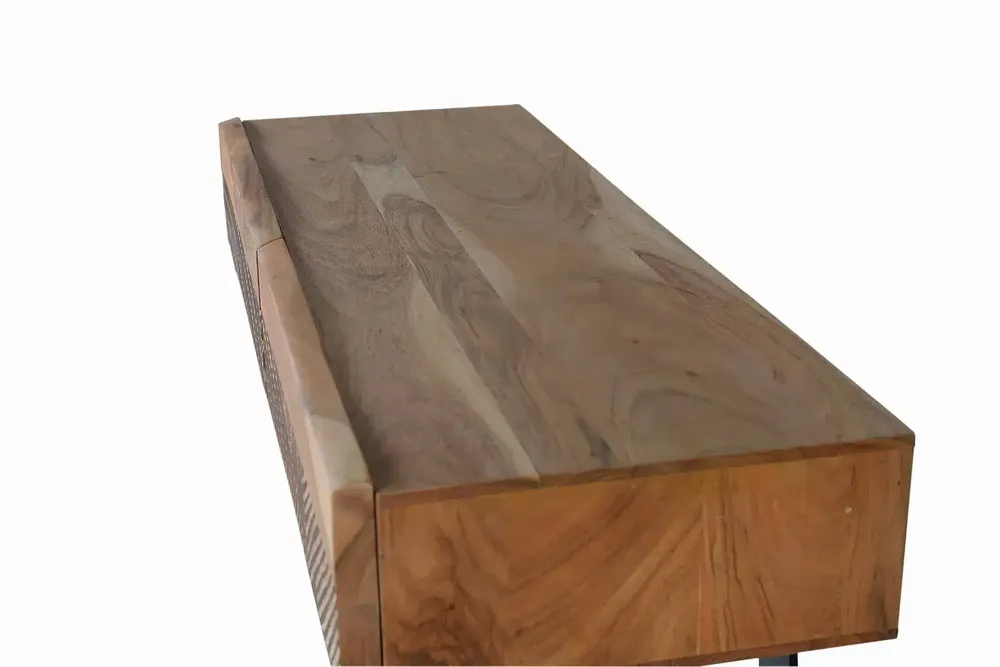 Console table - Acacia wood and metal console - GINER Y COLOMER
