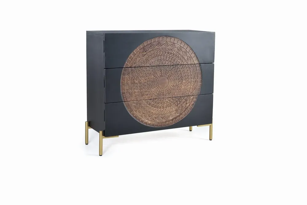 Chests of drawers - Mango wood and metal chest of drawers - GINER Y COLOMER
