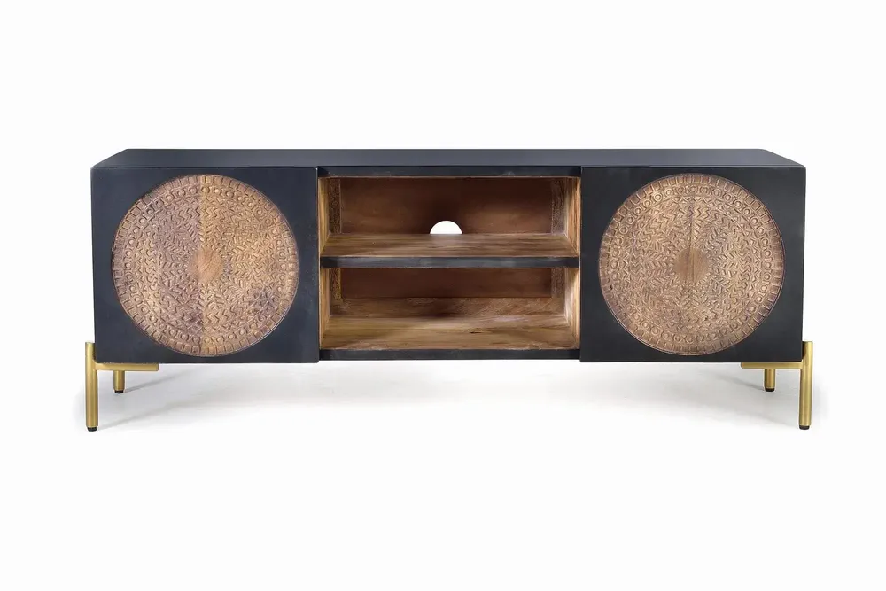 TV stands - Mango wood and metal TV cabinet - GINER Y COLOMER