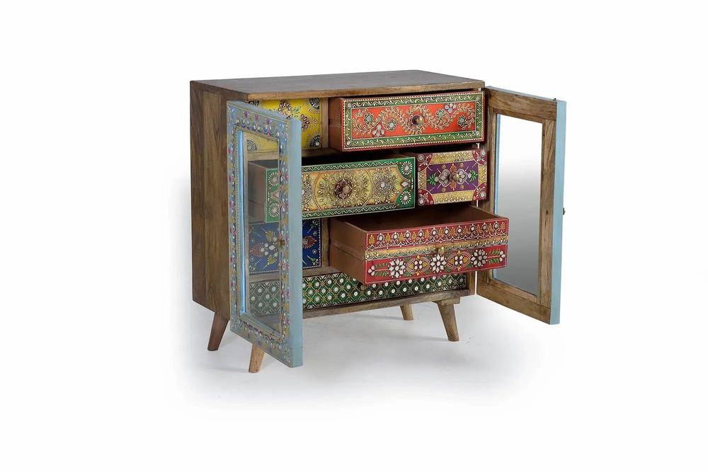 Chests of drawers - Hand painted mango wood chest of drawers - GINER Y COLOMER