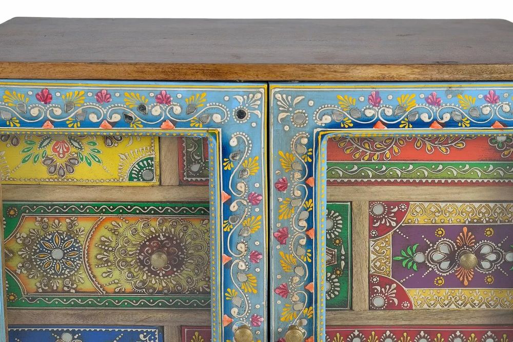 Chests of drawers - Hand painted mango wood chest of drawers - GINER Y COLOMER