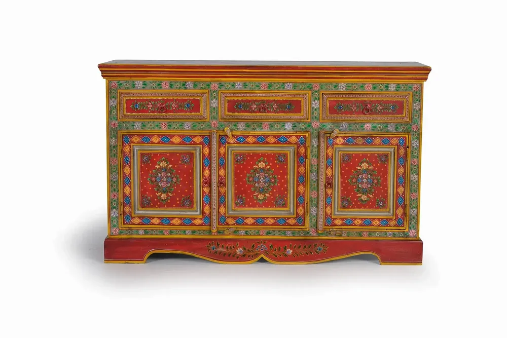 Sideboards - Wooden sideboard in mango wood and hand-painted MDF - GINER Y COLOMER