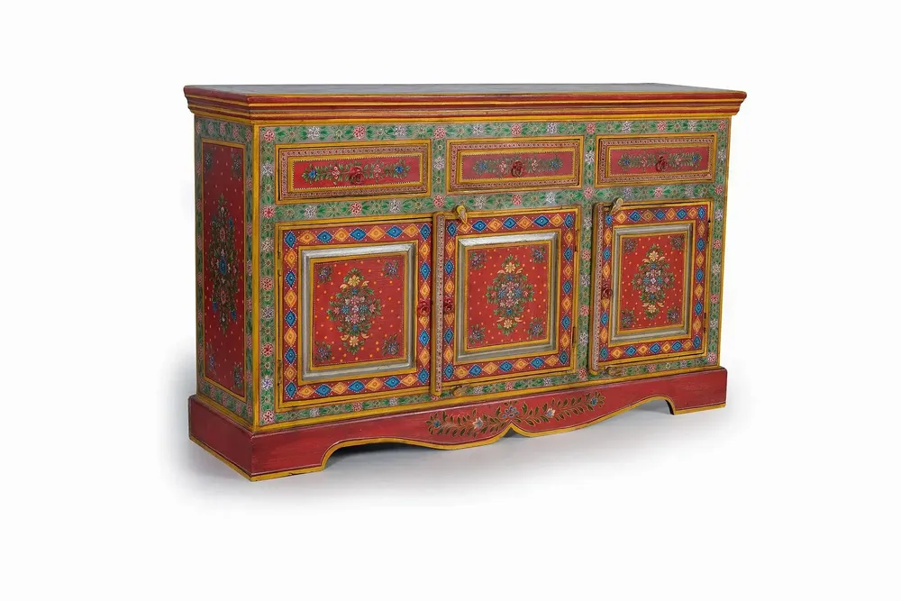 Sideboards - Wooden sideboard in mango wood and hand-painted MDF - GINER Y COLOMER