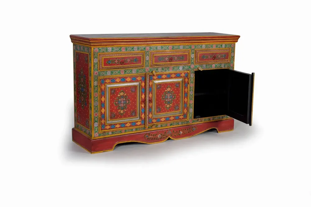 Sideboards - Wooden sideboard in mango wood and hand-painted MDF - GINER Y COLOMER