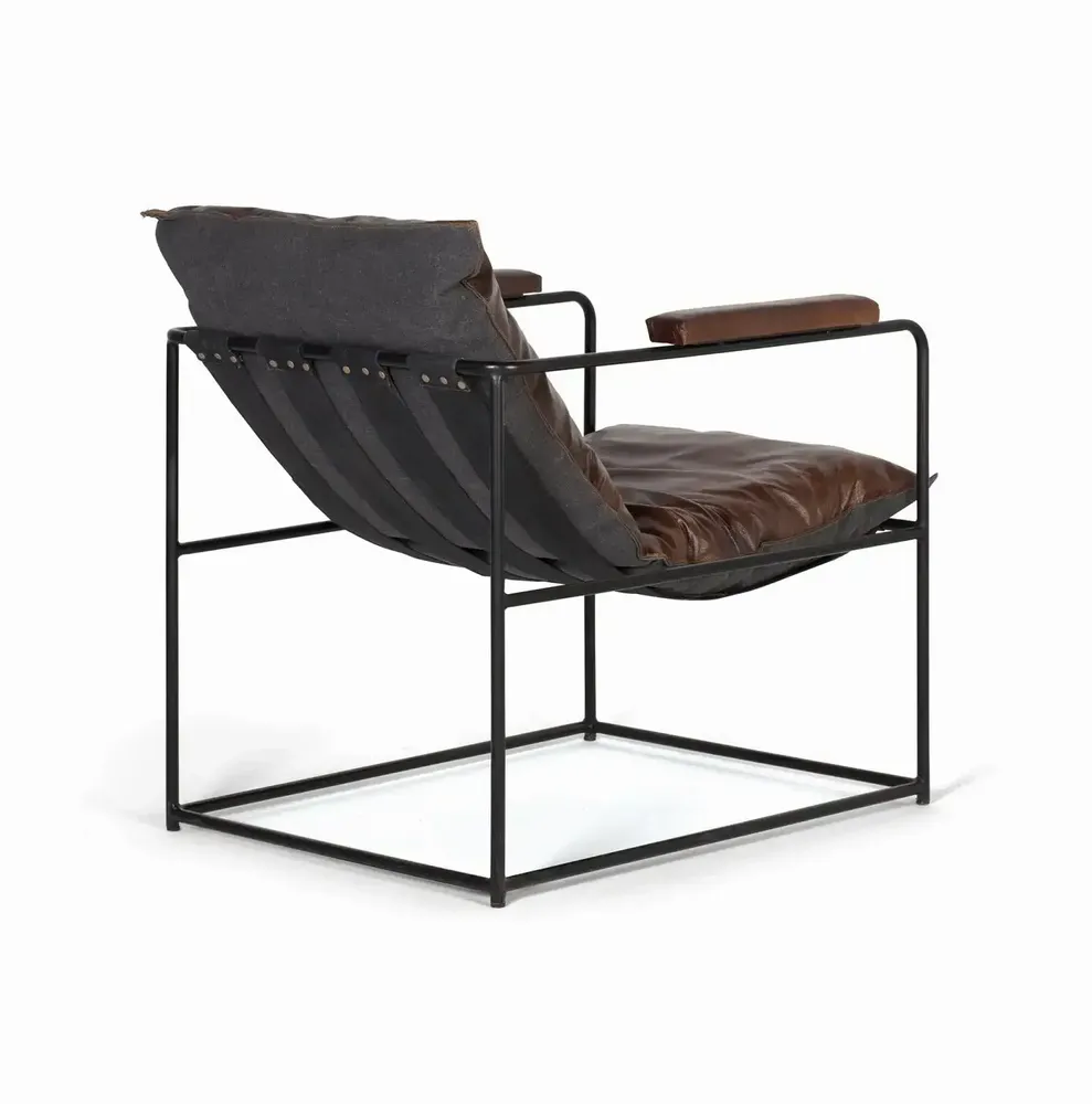 Fauteuils - Fauteuil cuir marron et métal - GINER Y COLOMER