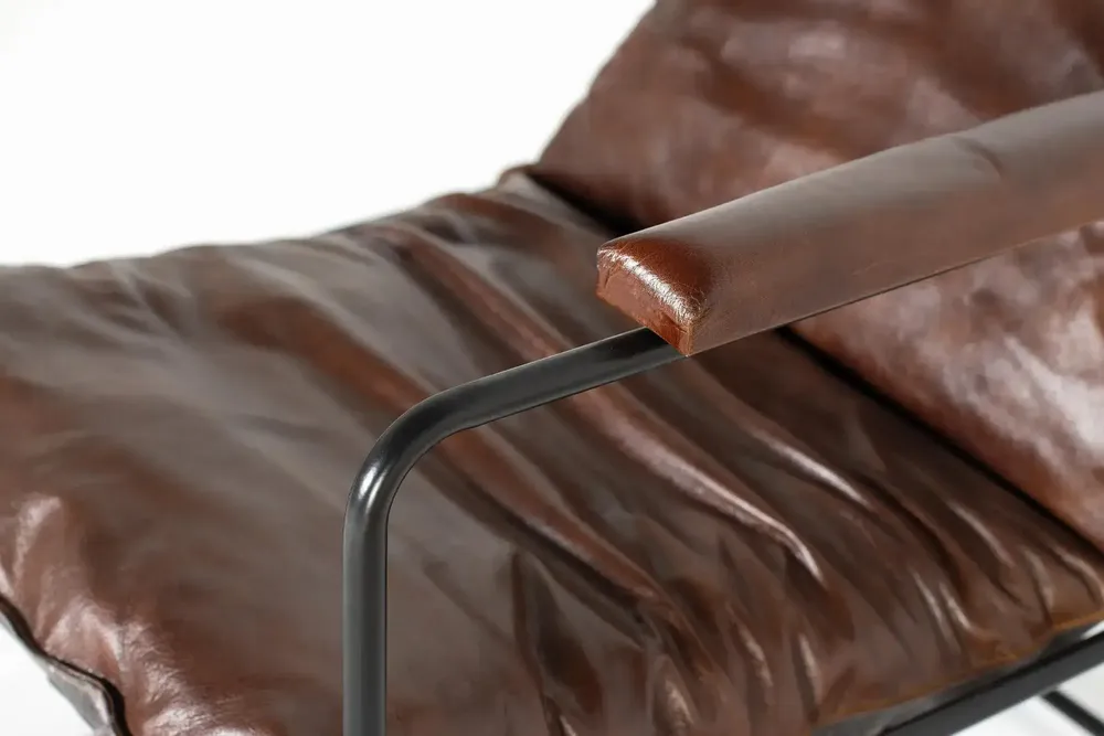 Fauteuils - Fauteuil cuir marron et métal - GINER Y COLOMER