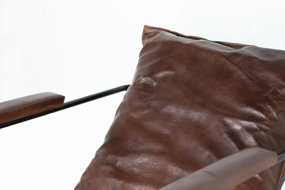 Fauteuils - Fauteuil cuir marron et métal - GINER Y COLOMER