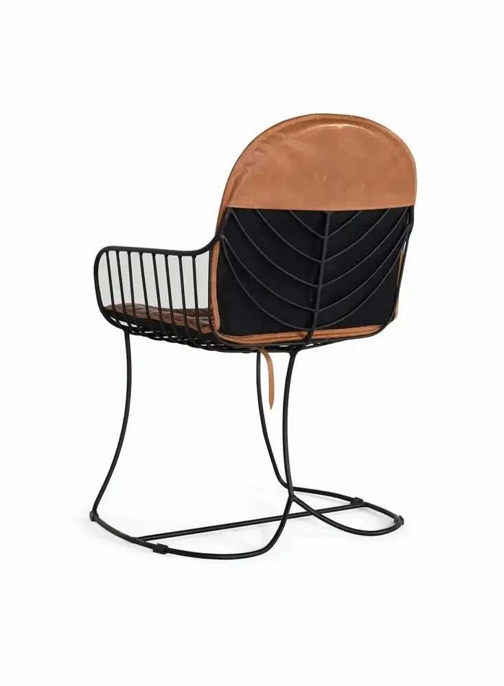 Chaises - Ensemble de 2 chaises tapissées de cuir marron naturel - GINER Y COLOMER