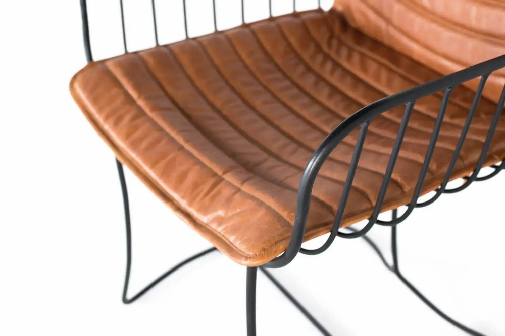 Chairs - Set of 2 chairs upholstered in natural brown leather - GINER Y COLOMER