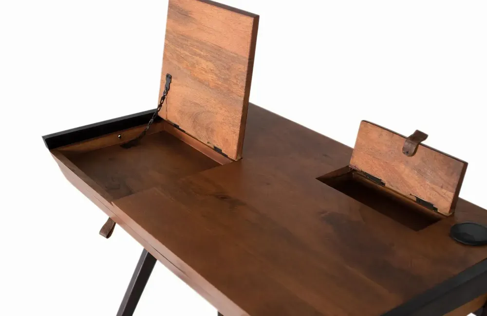 Bureaux - Bureau en bois manguier et métal - GINER Y COLOMER