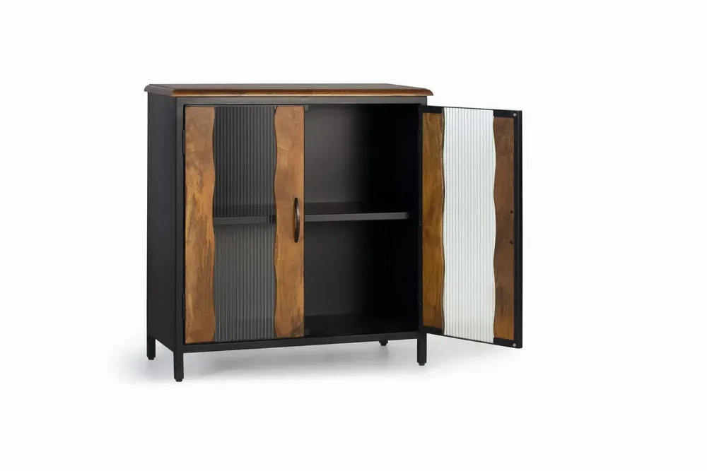 Sideboards - Mango wood and black metal sideboard - GINER Y COLOMER