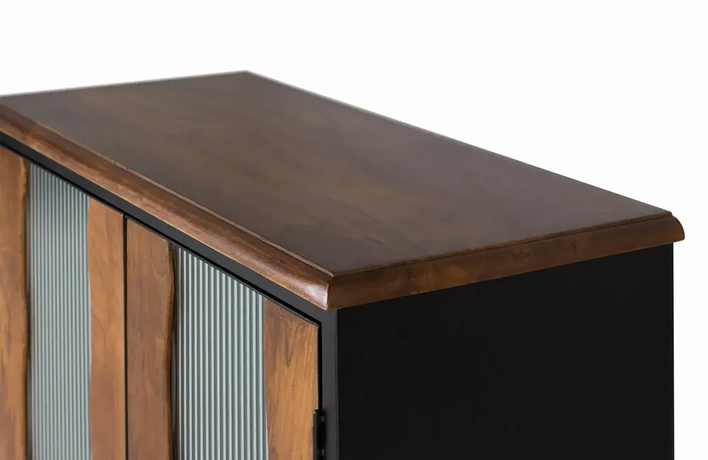 Sideboards - Mango wood and black metal sideboard - GINER Y COLOMER