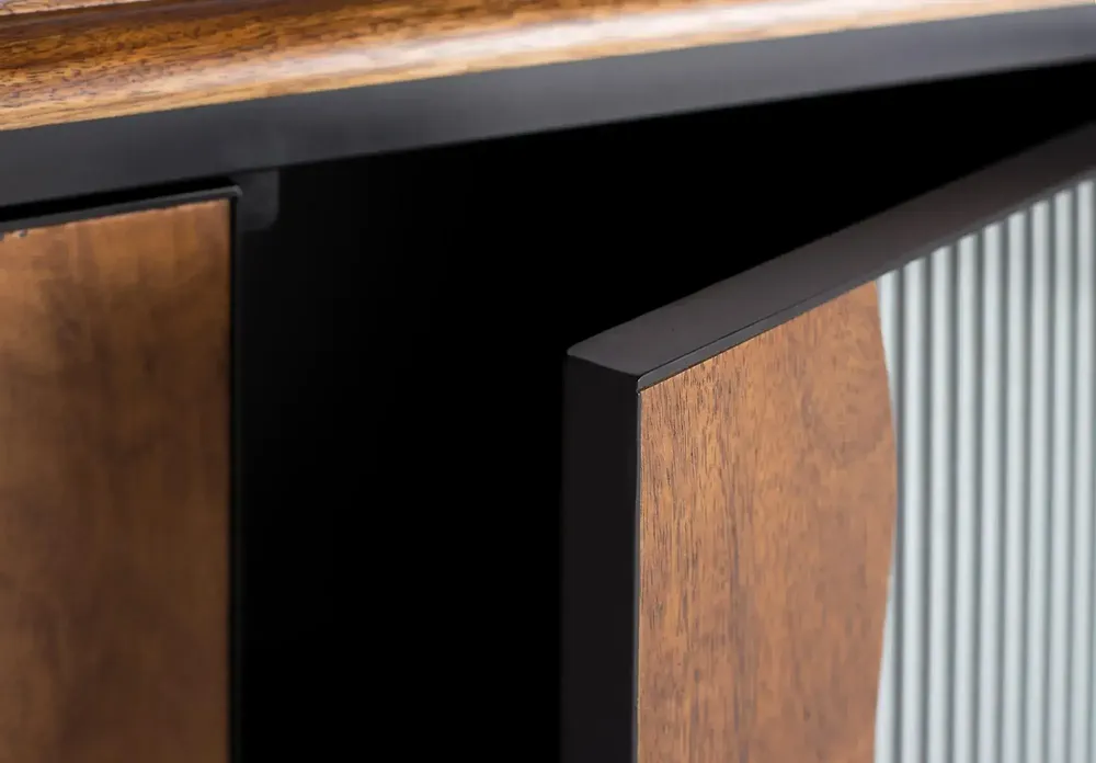 Sideboards - Mango wood and black metal sideboard - GINER Y COLOMER