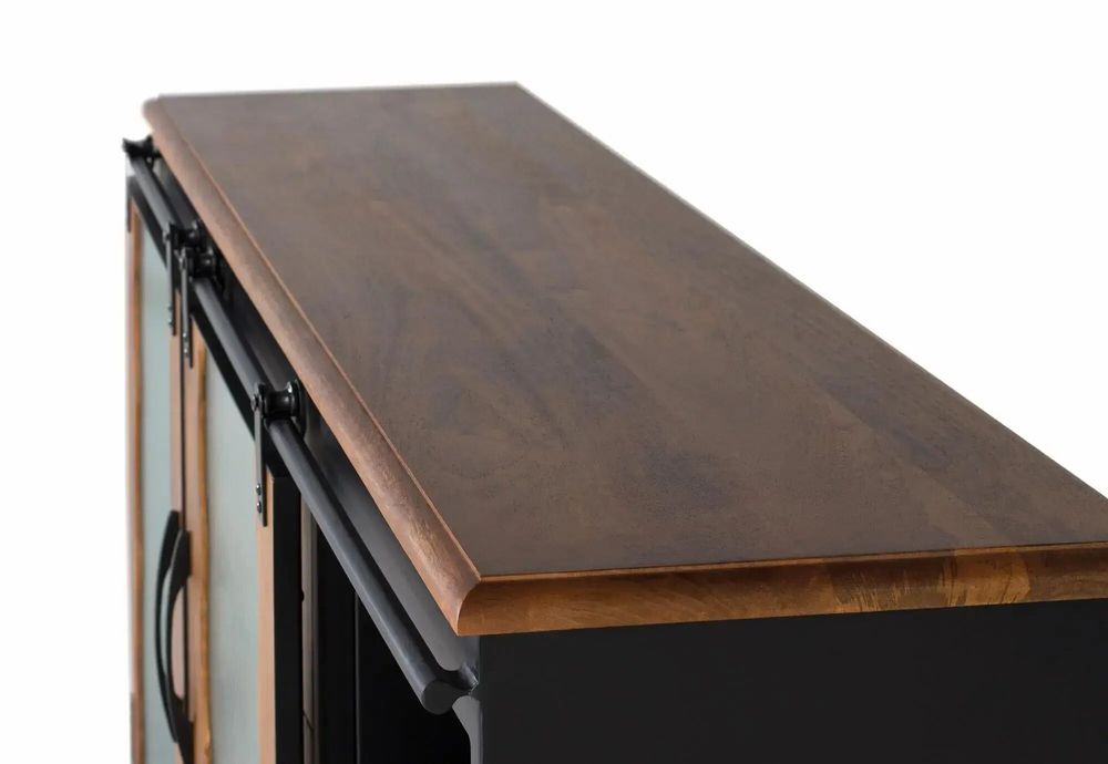 Sideboards - Sideboard in mango wood and black metal - GINER Y COLOMER