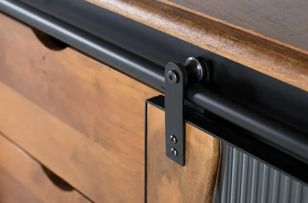 Sideboards - Sideboard in mango wood and black metal - GINER Y COLOMER
