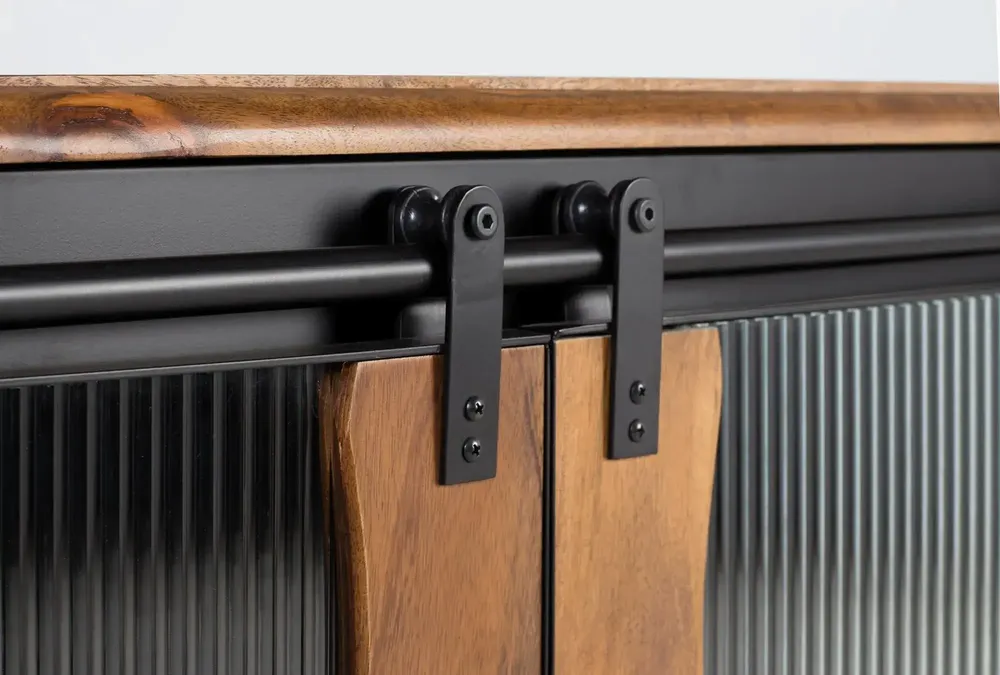 Sideboards - Sideboard in mango wood and black metal - GINER Y COLOMER