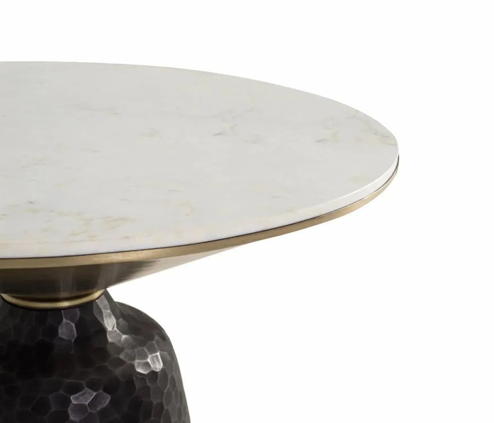 Tables basses - Table basse marbre blanc et métal noir - GINER Y COLOMER