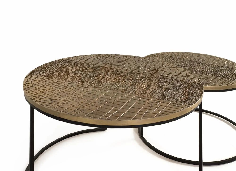 Coffee tables - Set of 2 metal and aluminum tables - GINER Y COLOMER