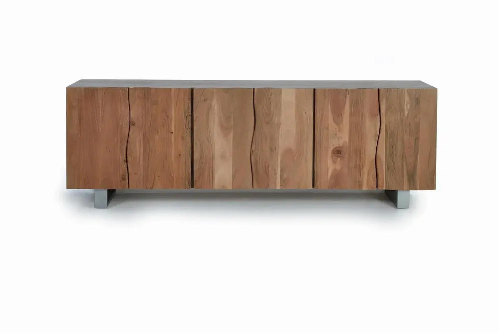Sideboards - Acacia wood and metal sideboard - GINER Y COLOMER