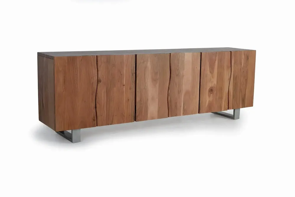 Sideboards - Acacia wood and metal sideboard - GINER Y COLOMER