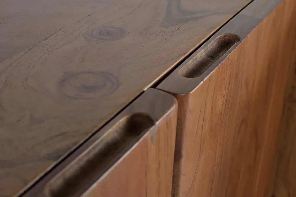 Sideboards - Acacia wood and metal sideboard - GINER Y COLOMER