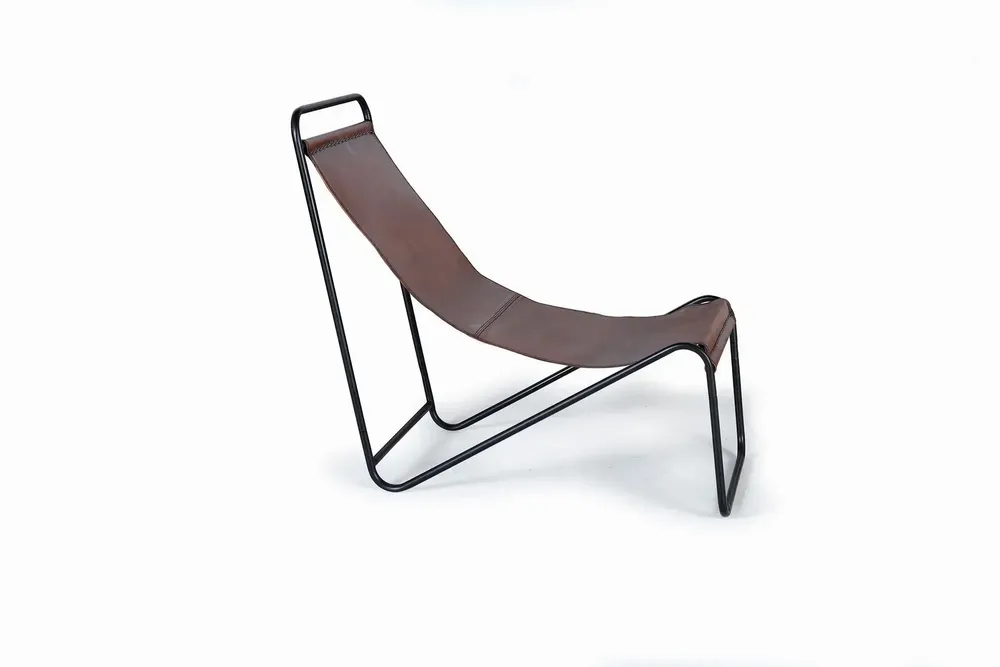 Armchairs - Set of two armchairs in brown leather and metal - GINER Y COLOMER
