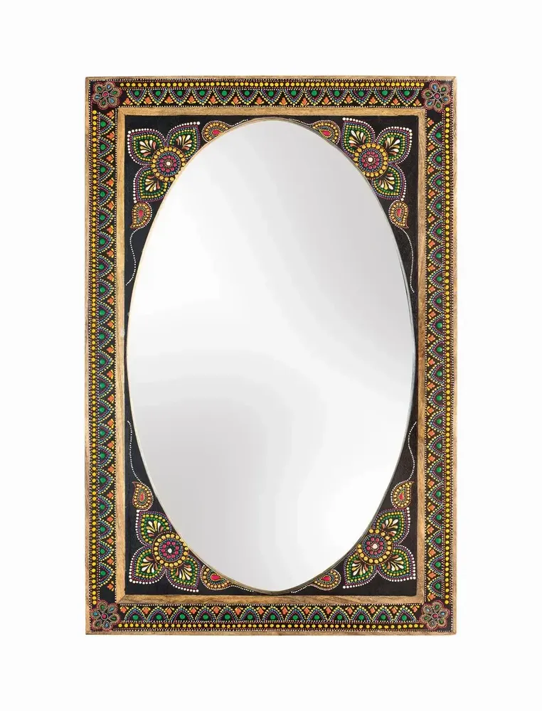 Miroirs - Miroir en manguier multicolore 90x60cm - GINER Y COLOMER