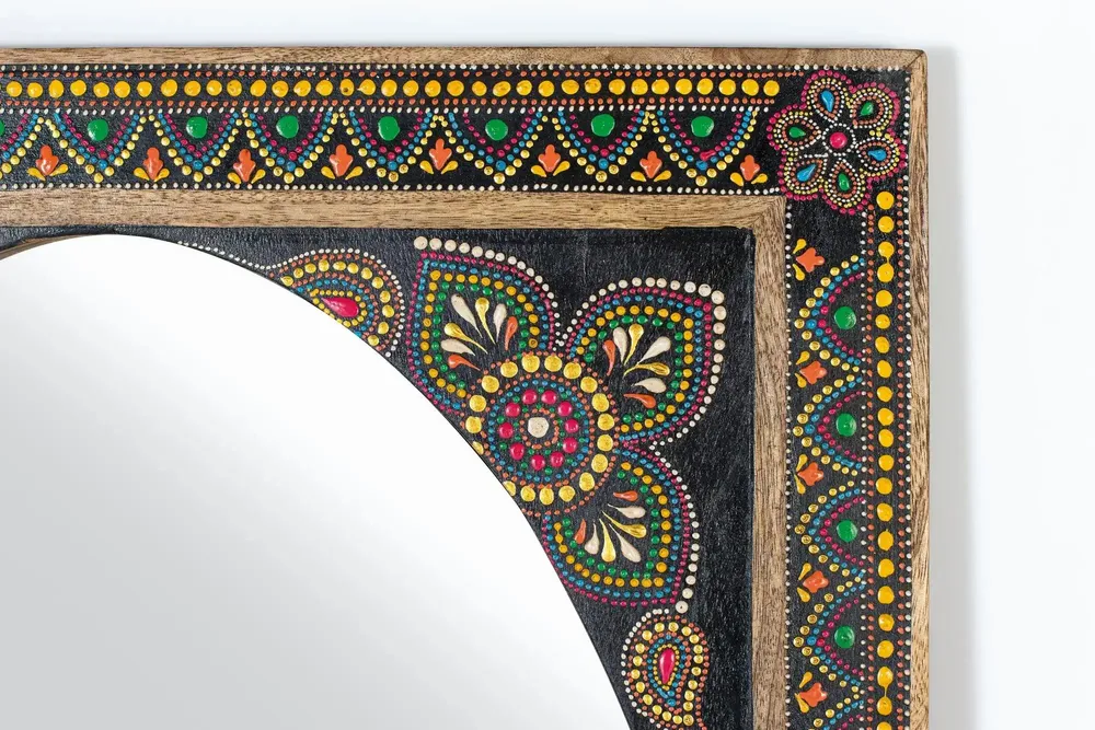 Miroirs - Miroir en manguier multicolore 90x60cm - GINER Y COLOMER