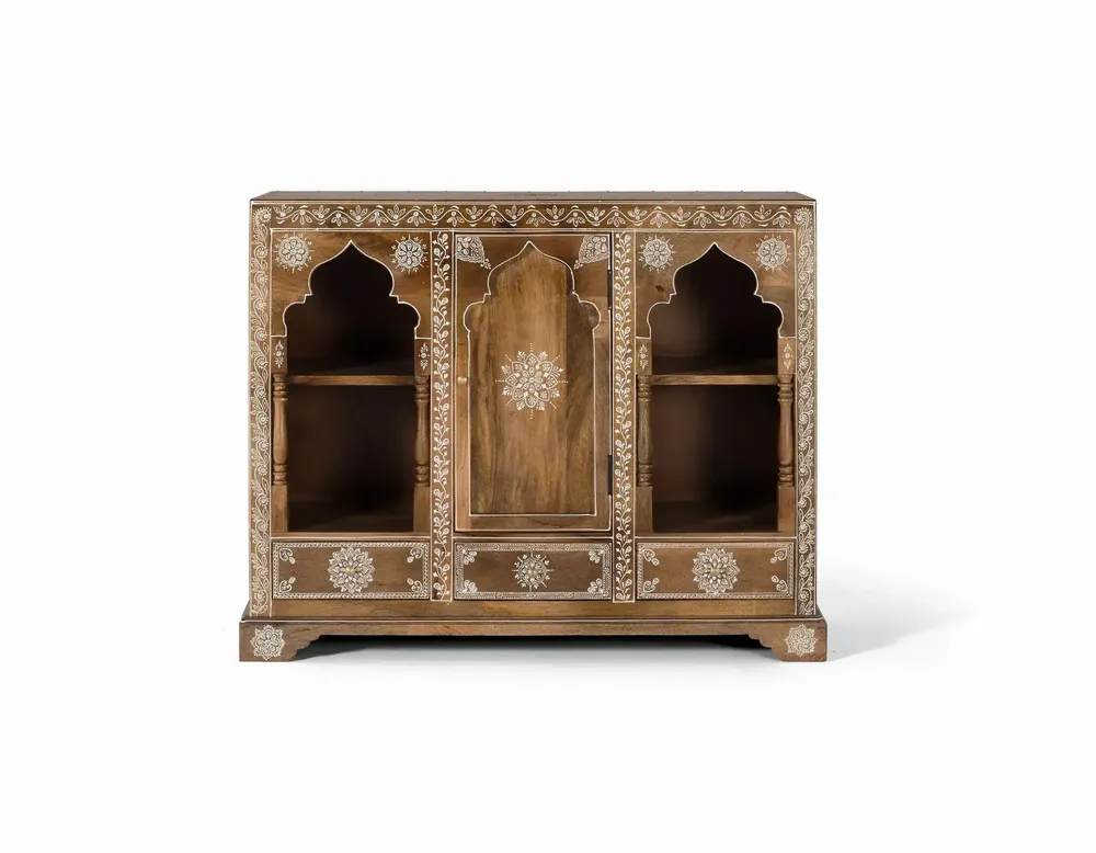 Consoles - Console en bois manguier avec teinte naturelle et blanche - GINER Y COLOMER