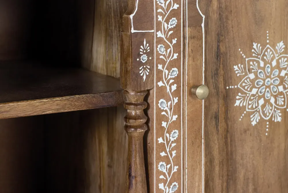 Consoles - Console en bois manguier avec teinte naturelle et blanche - GINER Y COLOMER