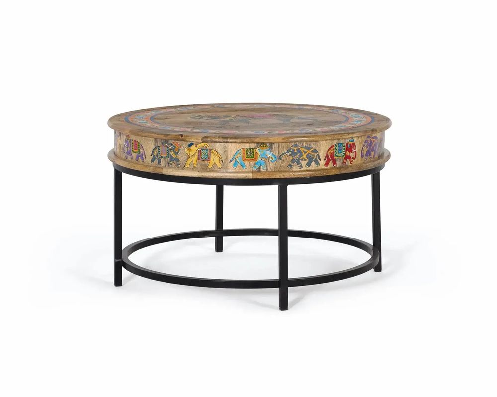 Coffee tables - Mango wood and metal coffee table - GINER Y COLOMER