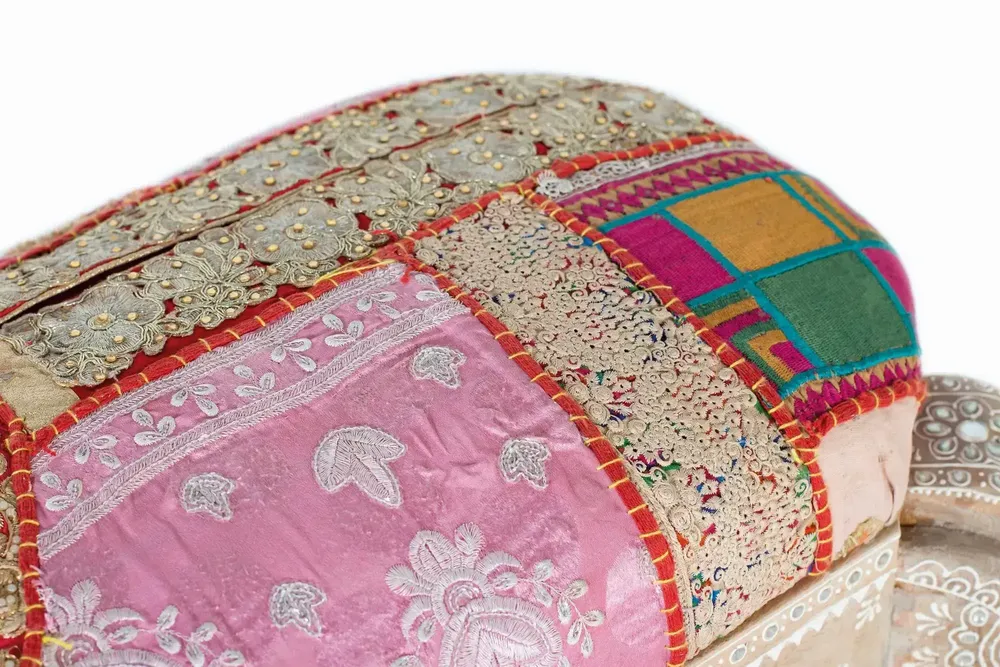 Benches - Mango wood and fabric bench - GINER Y COLOMER