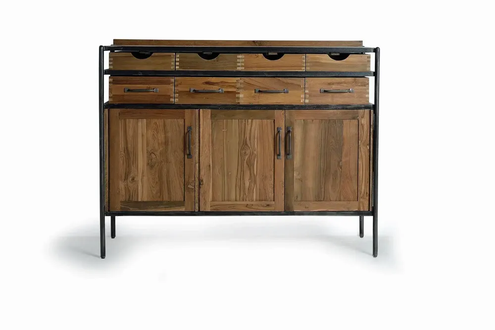 Sideboards - Sideboard in teak and mango wood and metal - GINER Y COLOMER