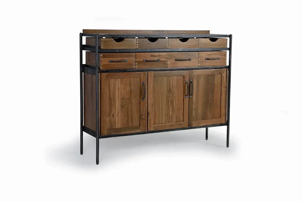 Sideboards - Sideboard in teak and mango wood and metal - GINER Y COLOMER