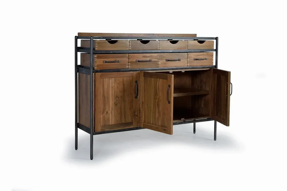 Sideboards - Sideboard in teak and mango wood and metal - GINER Y COLOMER